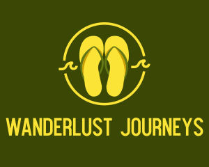 Travelling - Tropical Summer Slippers logo design