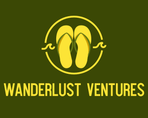Traveller - Tropical Summer Slippers logo design