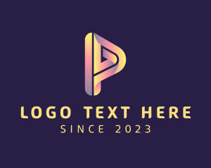 Music Studio - Tech Media Software Letter P logo design