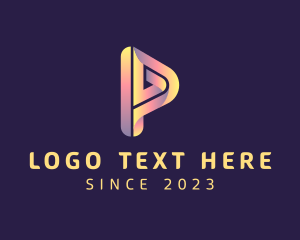 3d - Tech Media Software Letter P logo design