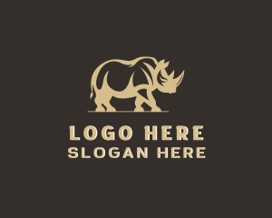 Snow Leopard - Rhino Wildlife Animal logo design