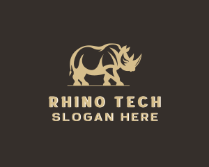 Rhino Wildlife Animal logo design