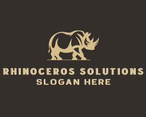 Rhino Wildlife Animal logo design