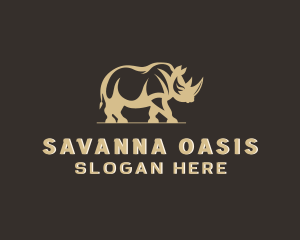 Savanna - Rhino Wildlife Animal logo design
