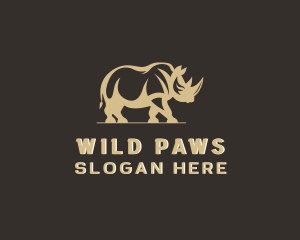 Rhino Wildlife Animal logo design