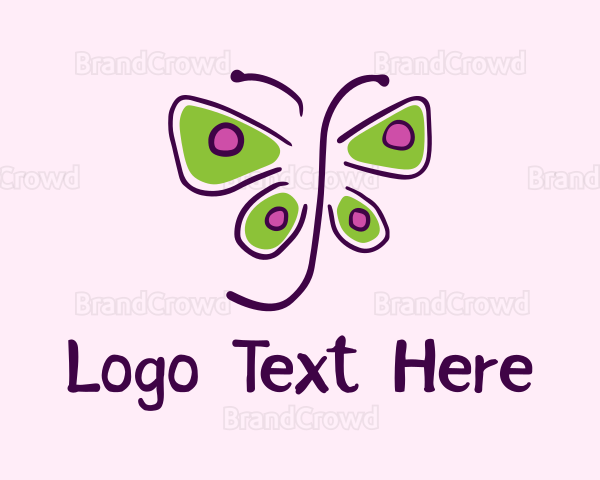 Colorful Butterfly Doodle Logo