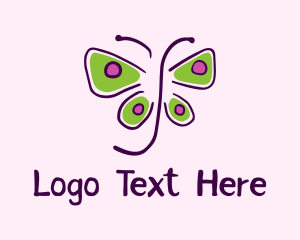 Art Shop - Colorful Butterfly Doodle logo design