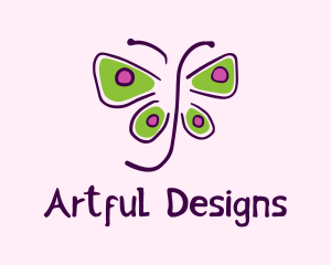 Colorful Butterfly Doodle logo design