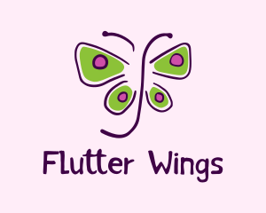 Butterfly - Colorful Butterfly Doodle logo design