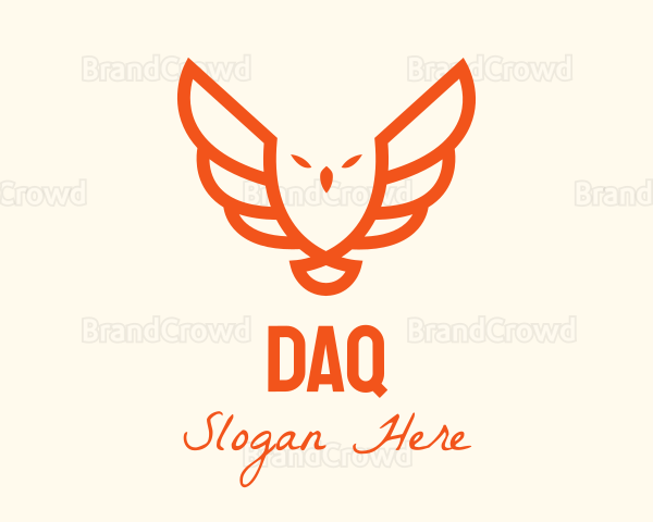 Minimalist Orange Owl Logo