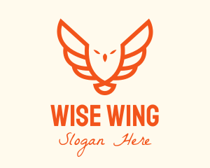 Minimalist Orange Owl logo design