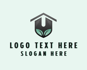 Shelter - House Trowel Gardening logo design