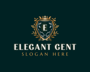 Elegant Shield Crown logo design