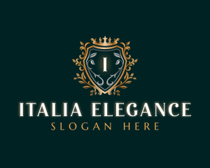 Elegant Shield Crown logo design