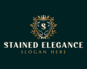 Elegant Shield Crown logo design