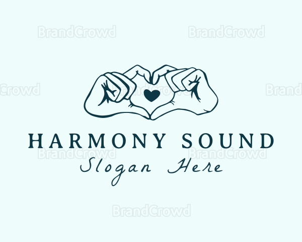 Romance Heart Hands Logo