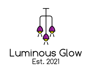 Illumination - Funky Chandelier Light Fixture logo design