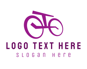 Blue Bike - Purple Bicycle Bike logo design
