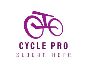 Cycling - Purple Bicycle Bike logo design