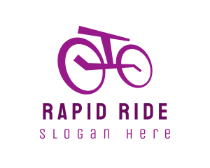 Purple Bicycle Bike logo design