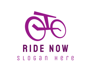 Purple Bicycle Bike logo design