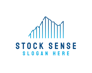 Stocks - Mountain Stock Chart logo design