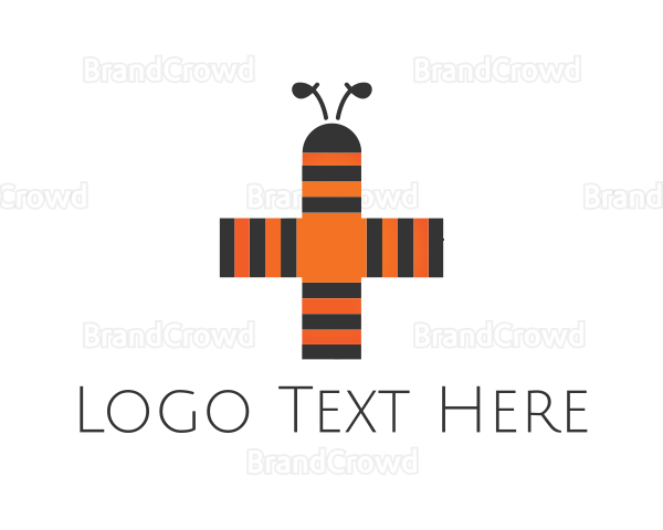 Bee Stripes Cross Logo