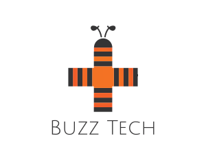 Bee Stripes Cross logo design