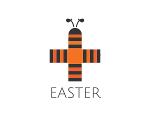 Hospital - Bee Stripes Cross logo design
