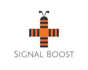 Antenna - Bee Stripes Cross logo design