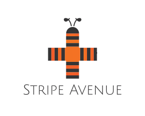 Stripes - Bee Stripes Cross logo design