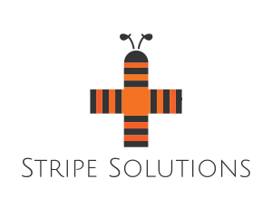 Bee Stripes Cross logo design