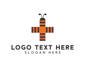 Antenna - Bee Stripes Cross logo design