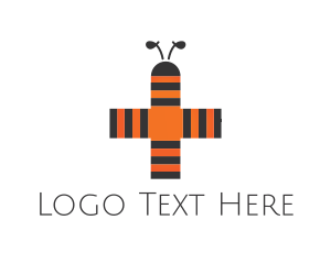 Stripes - Bee Stripes Cross logo design