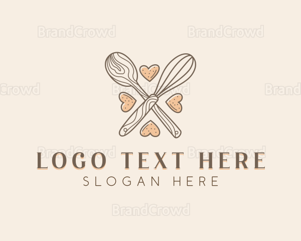 Wooden Baking Spoon Whisk Logo