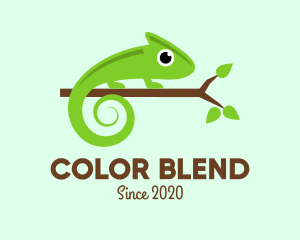 Chameleon - Green Chameleon Branch logo design