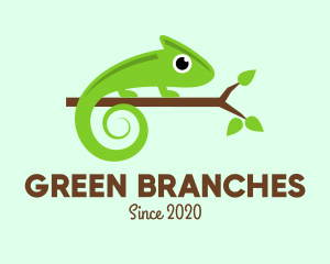 Green Chameleon Branch logo design