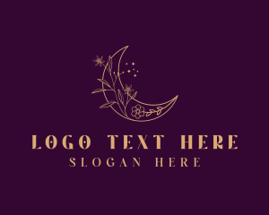 Art Studio - Bohemian Floral Moon logo design