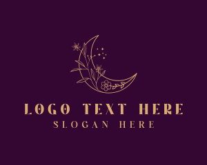 Bohemian Floral Moon Logo