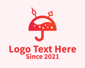 Milk Tea Stall - Umbrella Milk Tea logo design