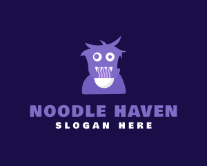Noodle - Scary Monster Noodles logo design