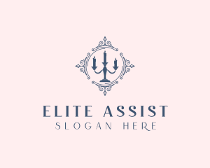 Elegant Candelabra Hotel logo design