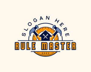 Ruler - Carpentry Hammer Construction logo design