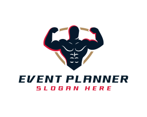 Man - Strong Gym Muscle logo design