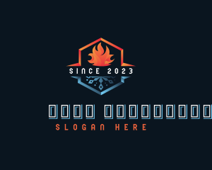 Thermal - Snowflake Flame HVAC logo design