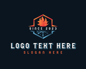 Thermal - Snowflake Flame HVAC logo design