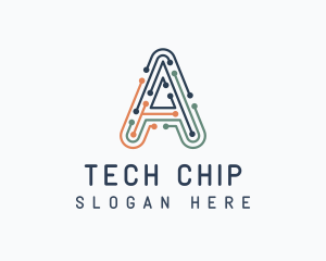 Microchip - Microchip Tech Letter A logo design