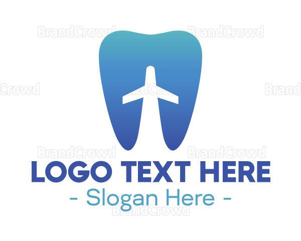 Blue Flying Tooth Plane Logo
