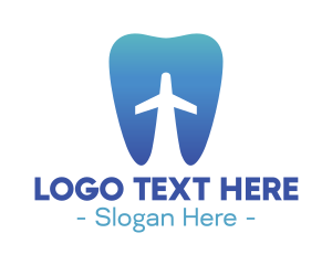 Gradient - Blue Flying Tooth Plane logo design