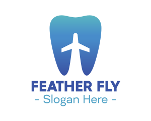 Blue Flying Tooth Plane logo design